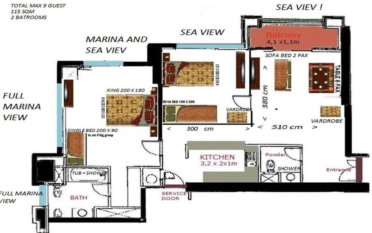 Jbr Walk 2 Bedrooms Front Sea Apartment