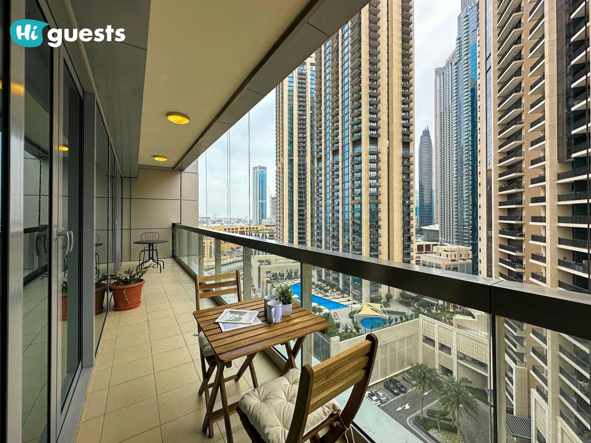 Higuests - Royal 2br With Balcony Near Burj Khalifa Apartment *