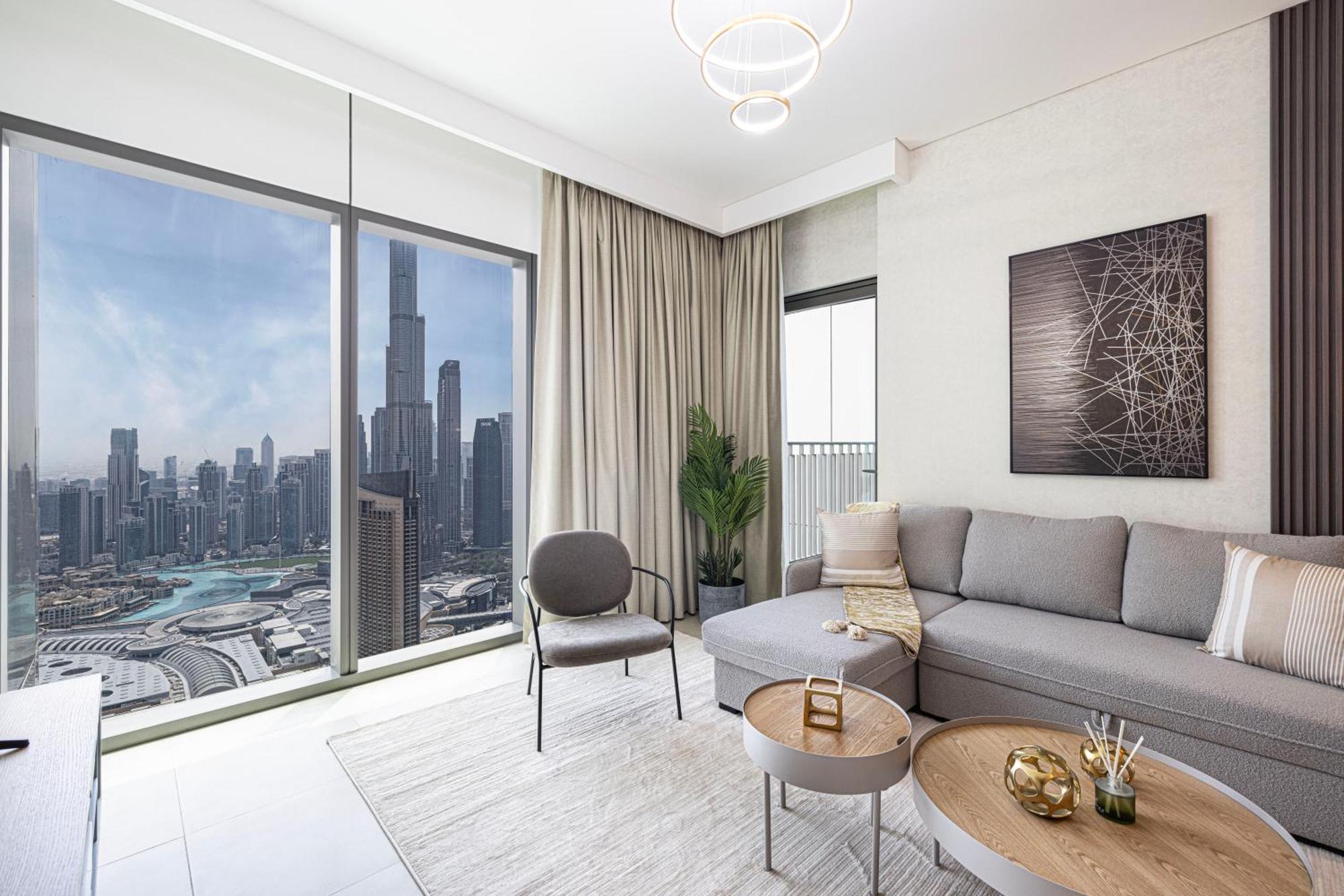 Apartment 55th High Floor - 2 Bedroom With Full Burj Khalifa & Fountain View, Close To Dubail Mall - Downtown By Stayfinity Max 8 Guests Dubai