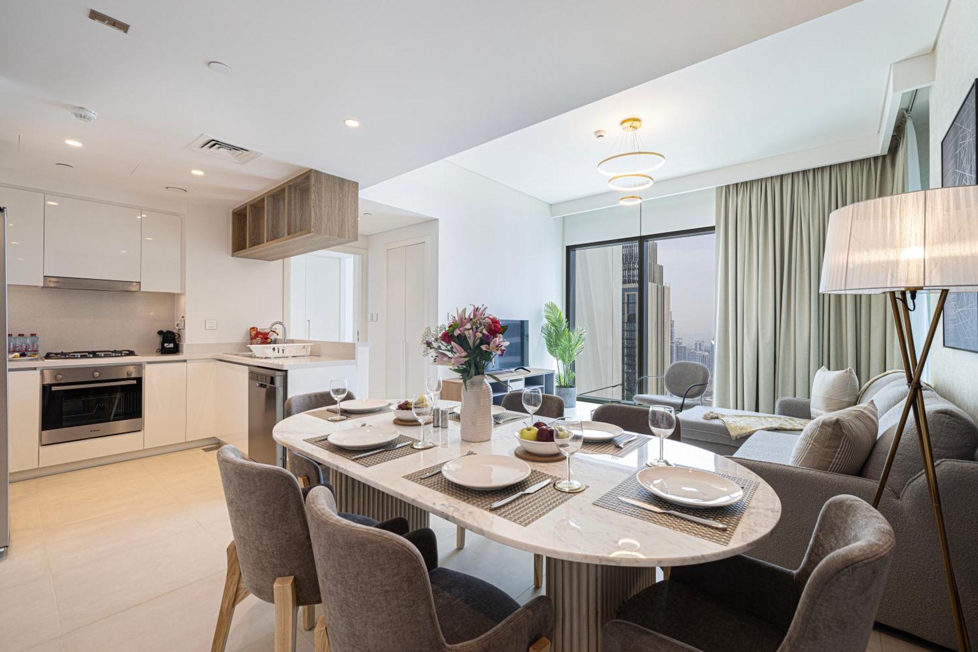 55th High Floor - 2 Bedroom With Full Burj Khalifa & Fountain View, Close To Dubail Mall - Downtown By Stayfinity Max 8 Guests Dubai