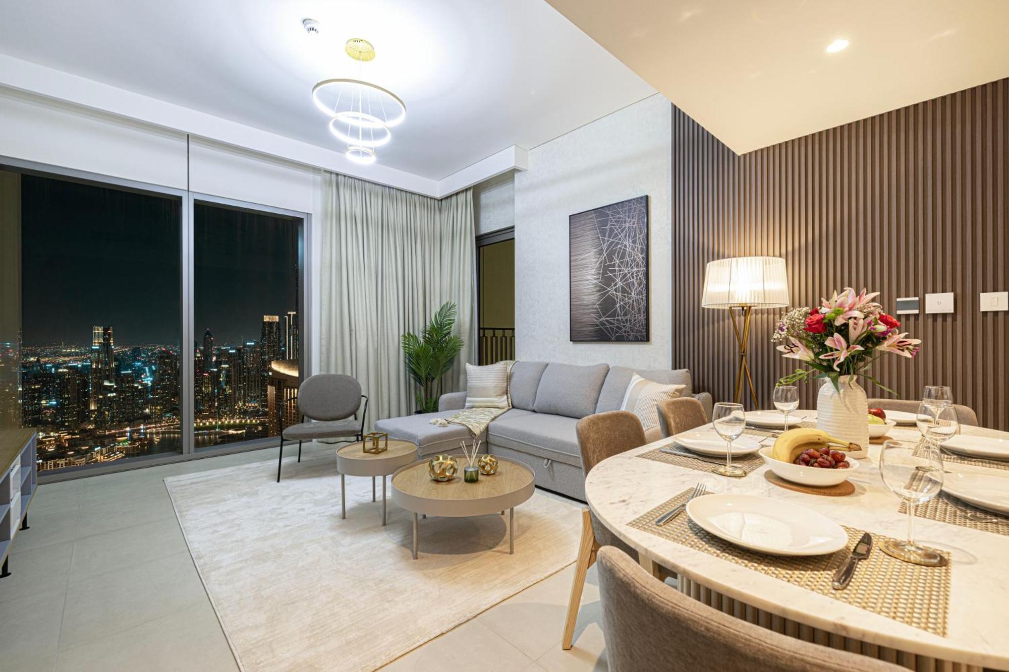 55th High Floor - 2 Bedroom With Full Burj Khalifa & Fountain View, Close To Dubail Mall - Downtown By Stayfinity Max 8 Guests