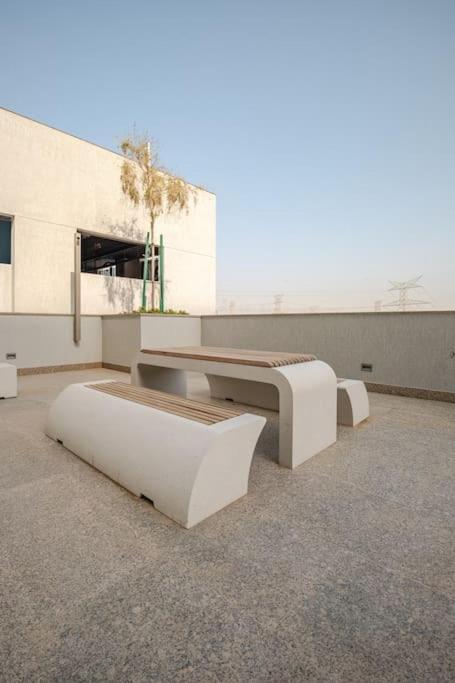 Modern Sobha Building Partial Burj Khalifa View