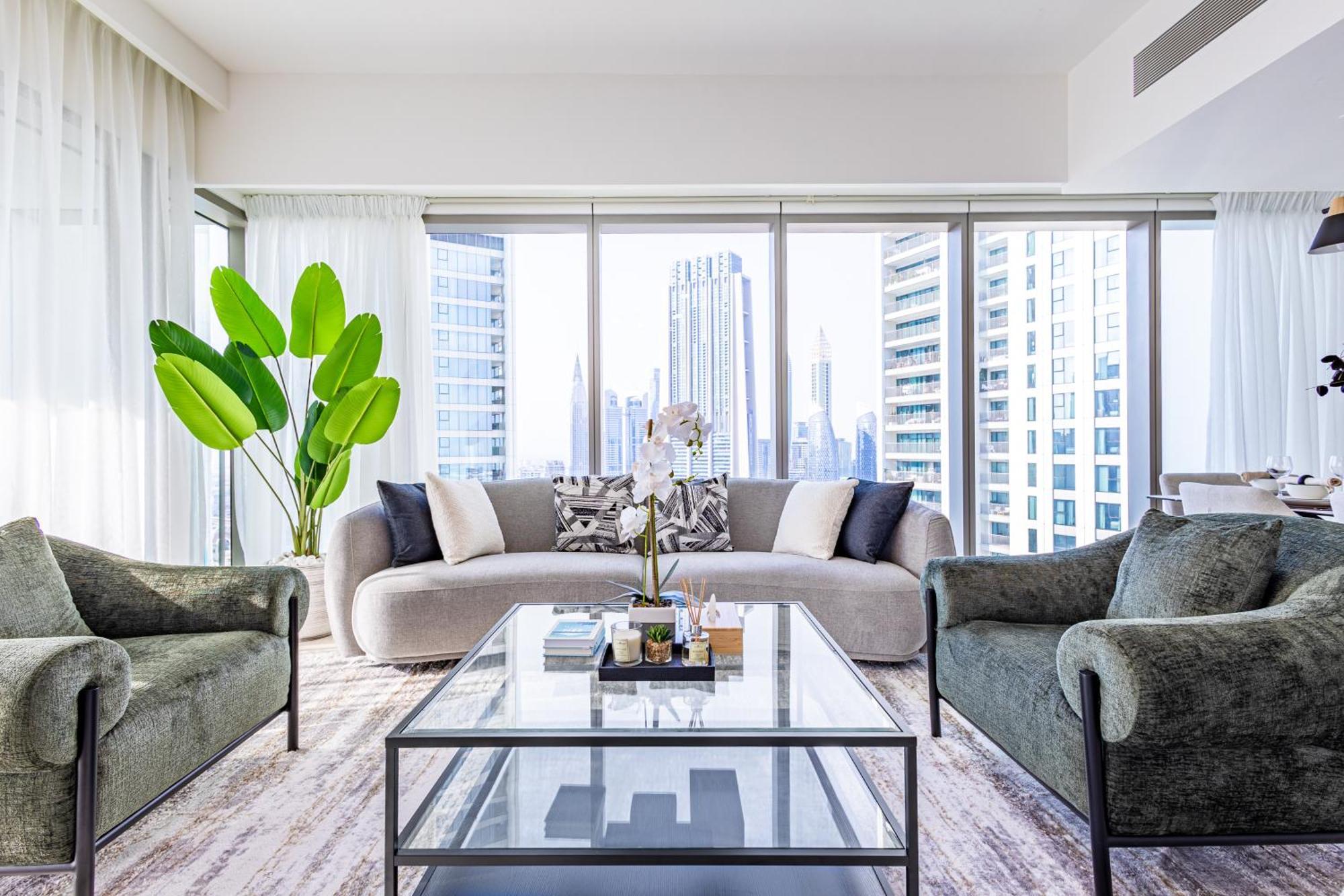 Daire Premium 3br L Office With Burj Khalifa & Fountain Views