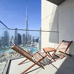 Brown Stone - Fountain & Burj Khalifa View