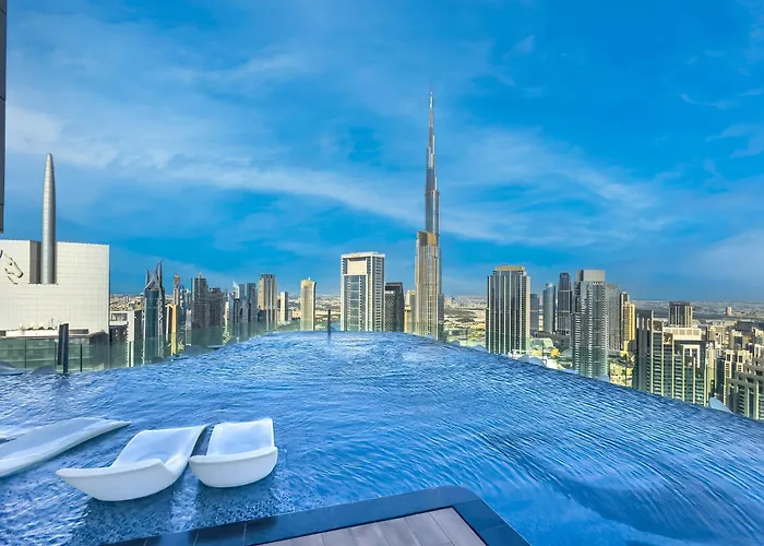 Luxury Apartment At Paramount Midtown Hotel - Downtown Dubai - Full Burj Khalifa View - Highest Infinity Swimming Pool