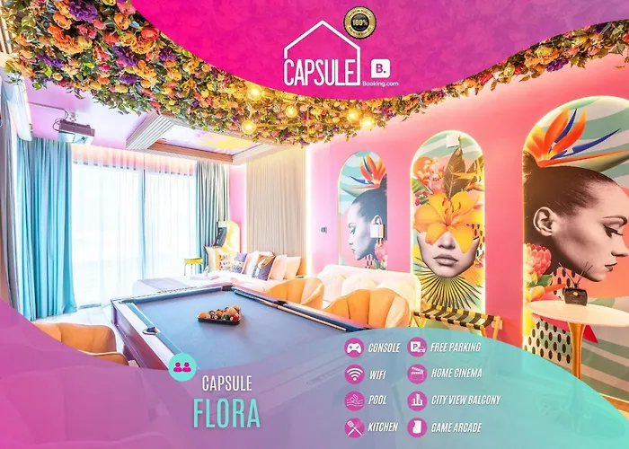 Capsule Flora Business Bay View Burj Khalifa-Pool Table-Game Arcade-Projector-Playstation 5