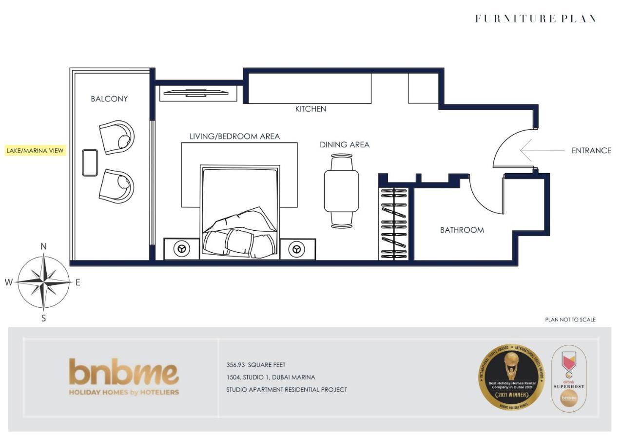 Bnbmehomes - Beautiful View Studio Near Marina - 1504 * Dubai