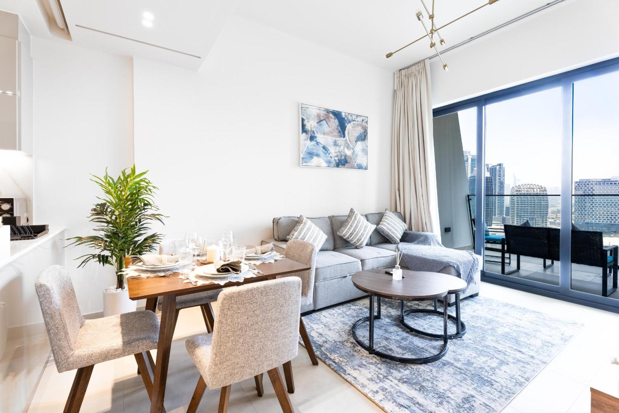 Apartment Easygo - Binghatti Canal Burj Khalifa View 1 Bedroom Dubai