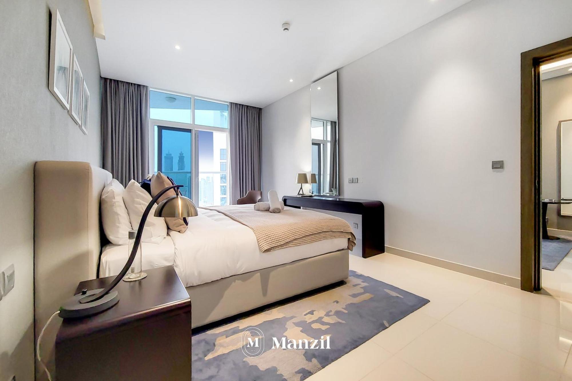 Apartment Manzil - Luxurious 1br Waterfront At Damac Maison Prive With Burj Views
