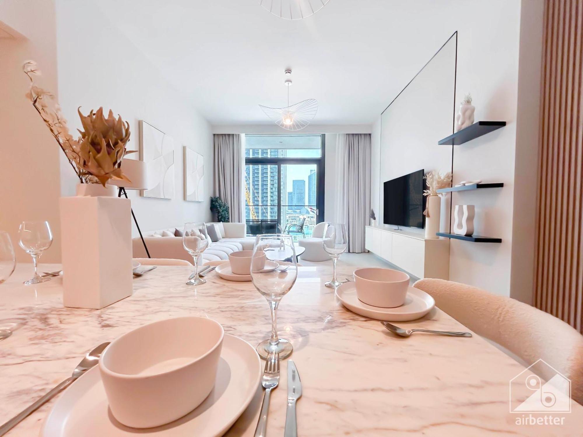 Daire Luxury Burj Crown 4bedroom Balcony & Downtown View *