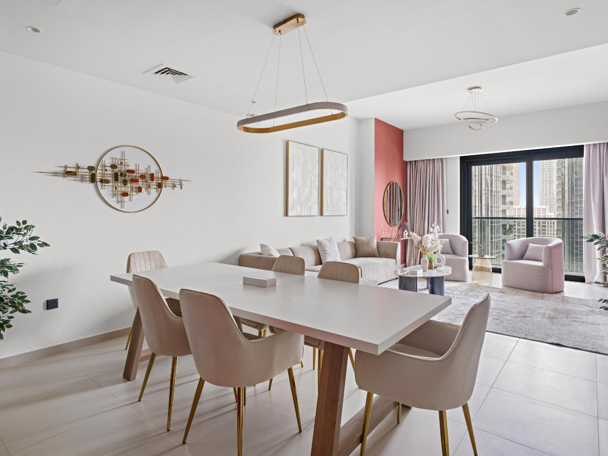 Daire Vibrant 3bdr Plus 1 Guest In Downtown With Burj Khalifa View