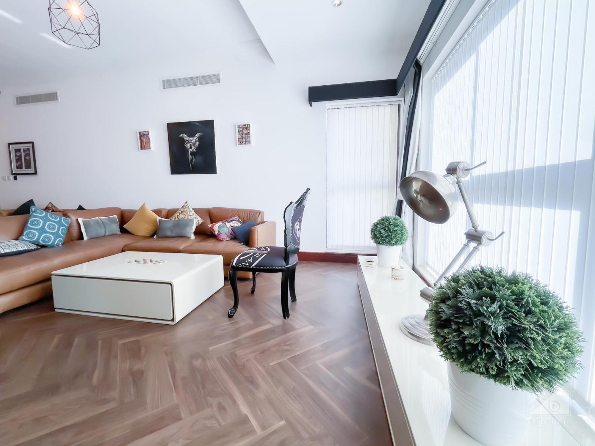 Luxury 2bedroom With Balcony & View Palm Apartment *