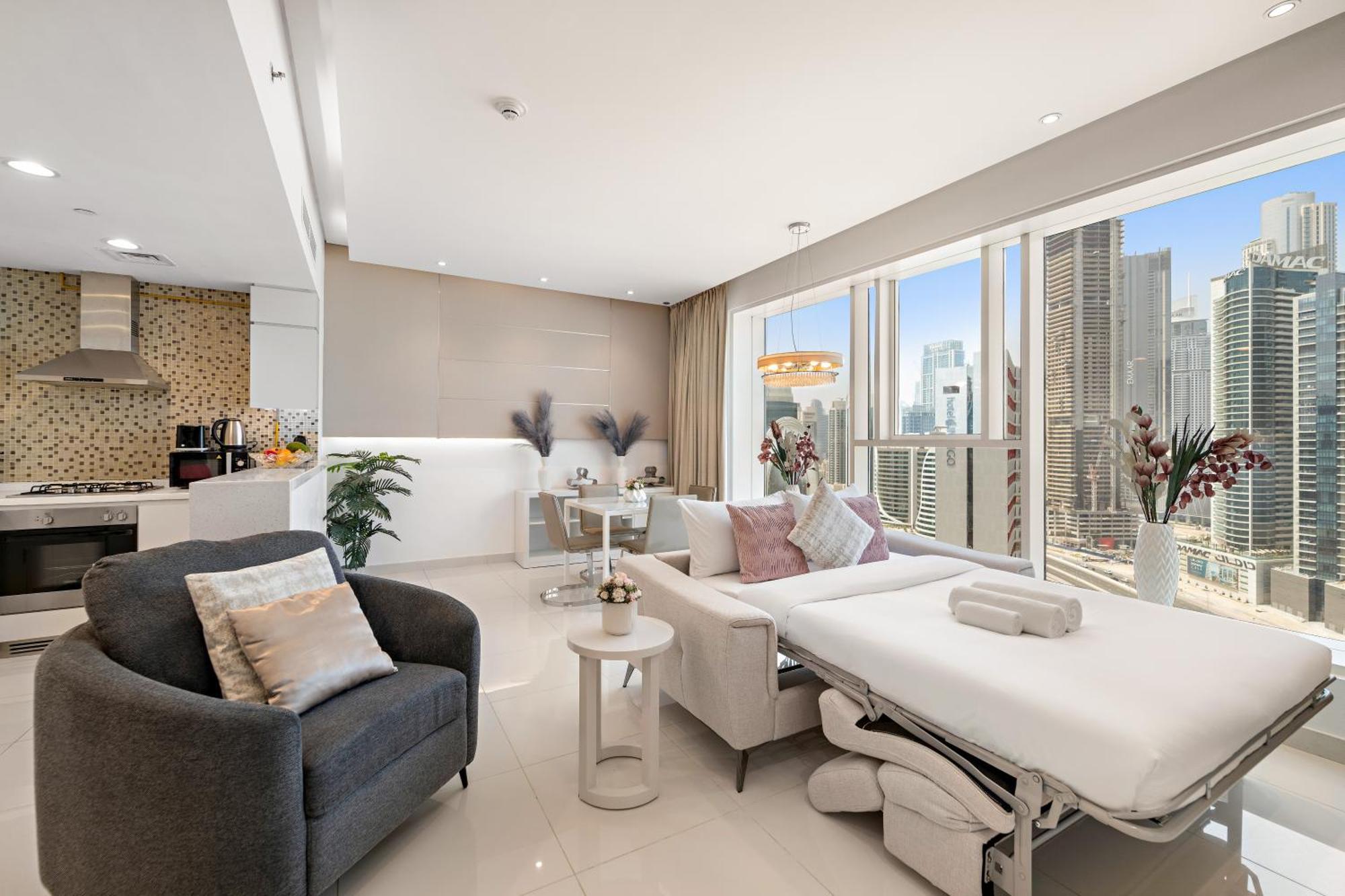 1br With A Sofa Bed, Pool, Gym & Burj Khalifa View * Dubai