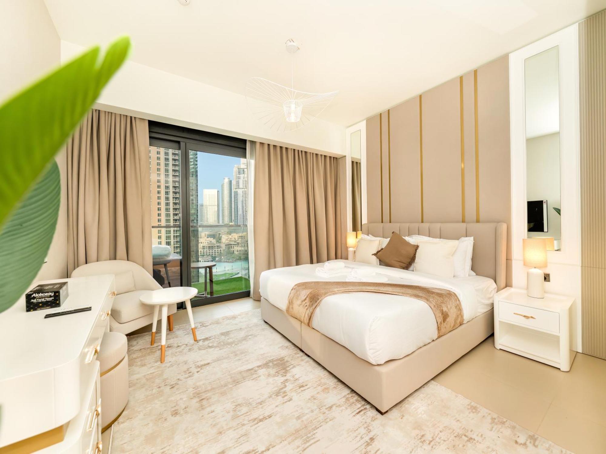 Daire Exquisite 2 Bedroom I Burj Khalifa & Fountain Views I Free Gym, Pool, Parking, Wi-fi And Ps5 I By Skyline Serenity *