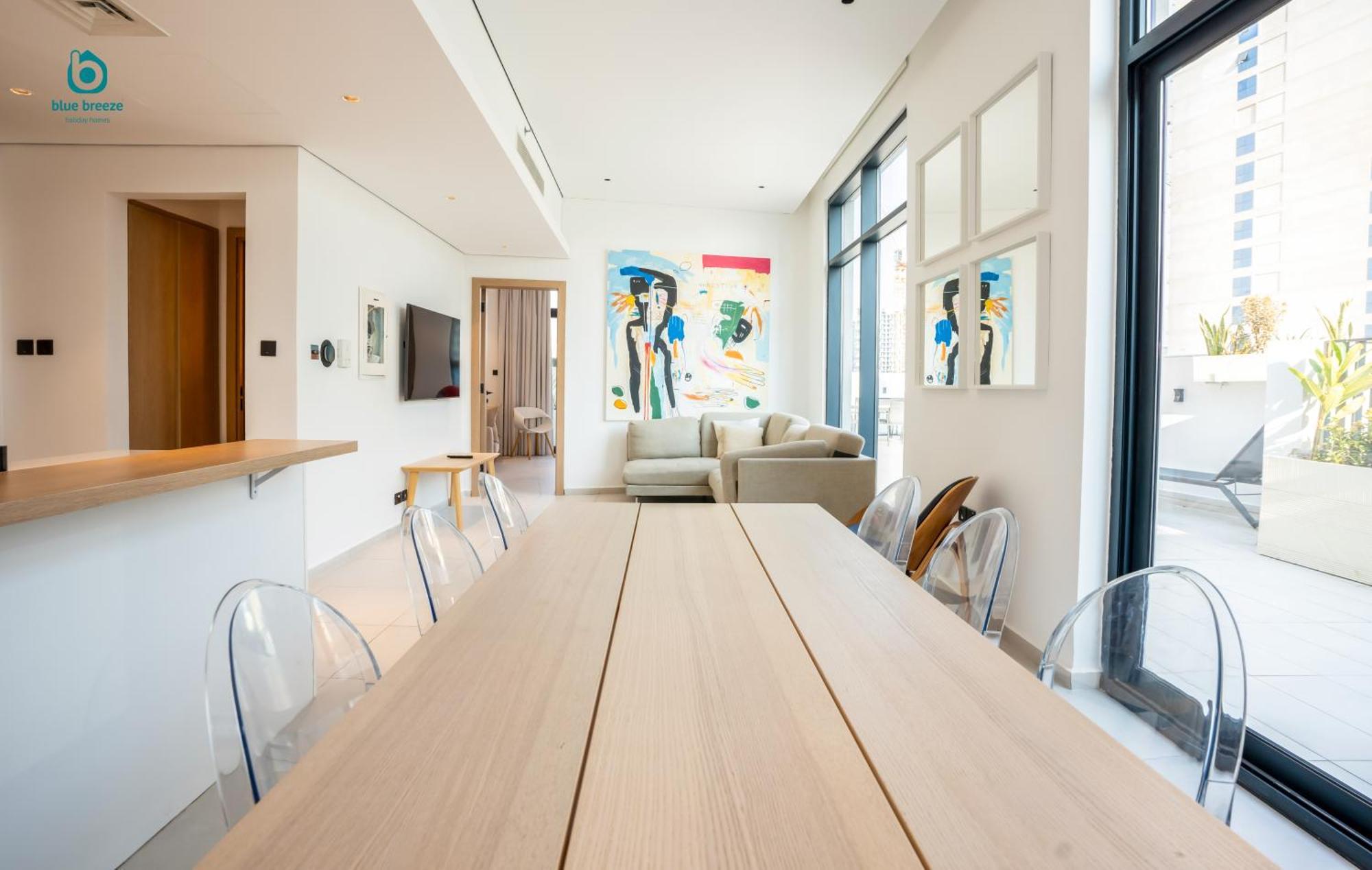 Blue Breeze - Elegant 1br With Private Jacuzzi & Terrace In Jvc Apartment *