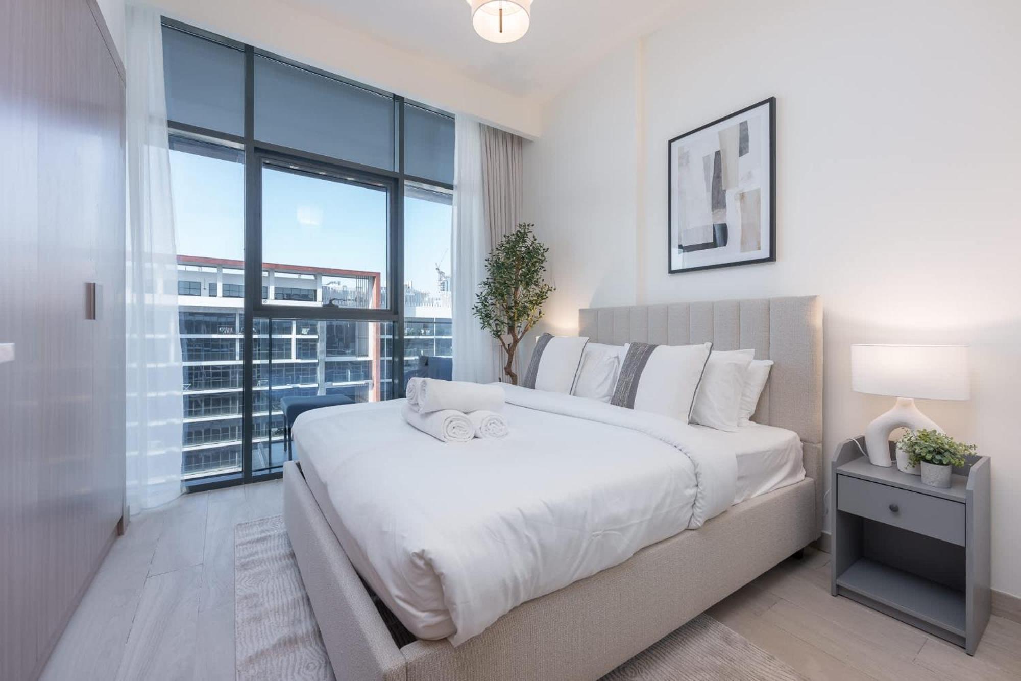 Bright And Elegant 3-bedroom Escape Perfect For Families In Meydan Apartamento *