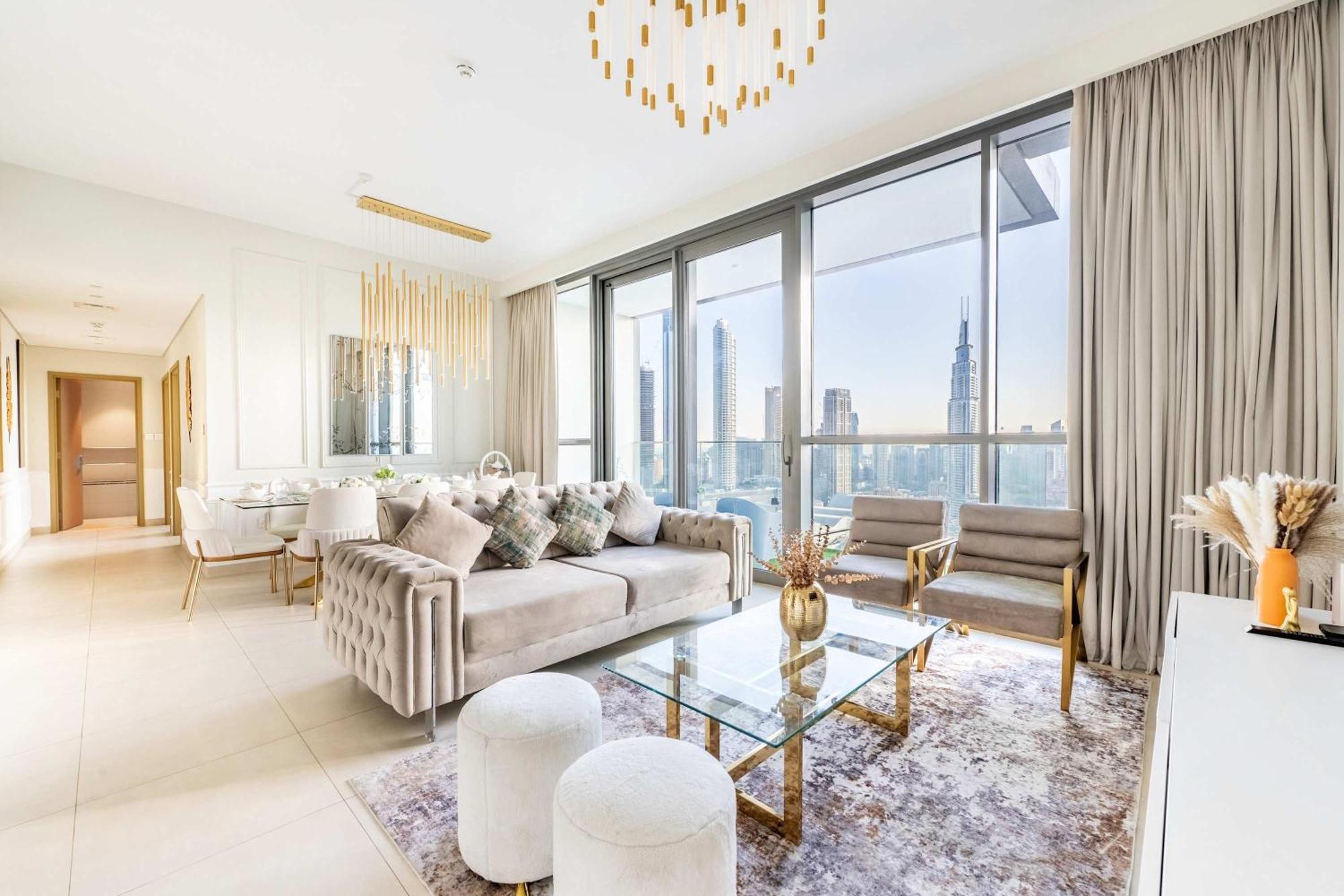 Apartment Elegant 4br With Burj Khalifa And Fountain Views Connected To Mall *