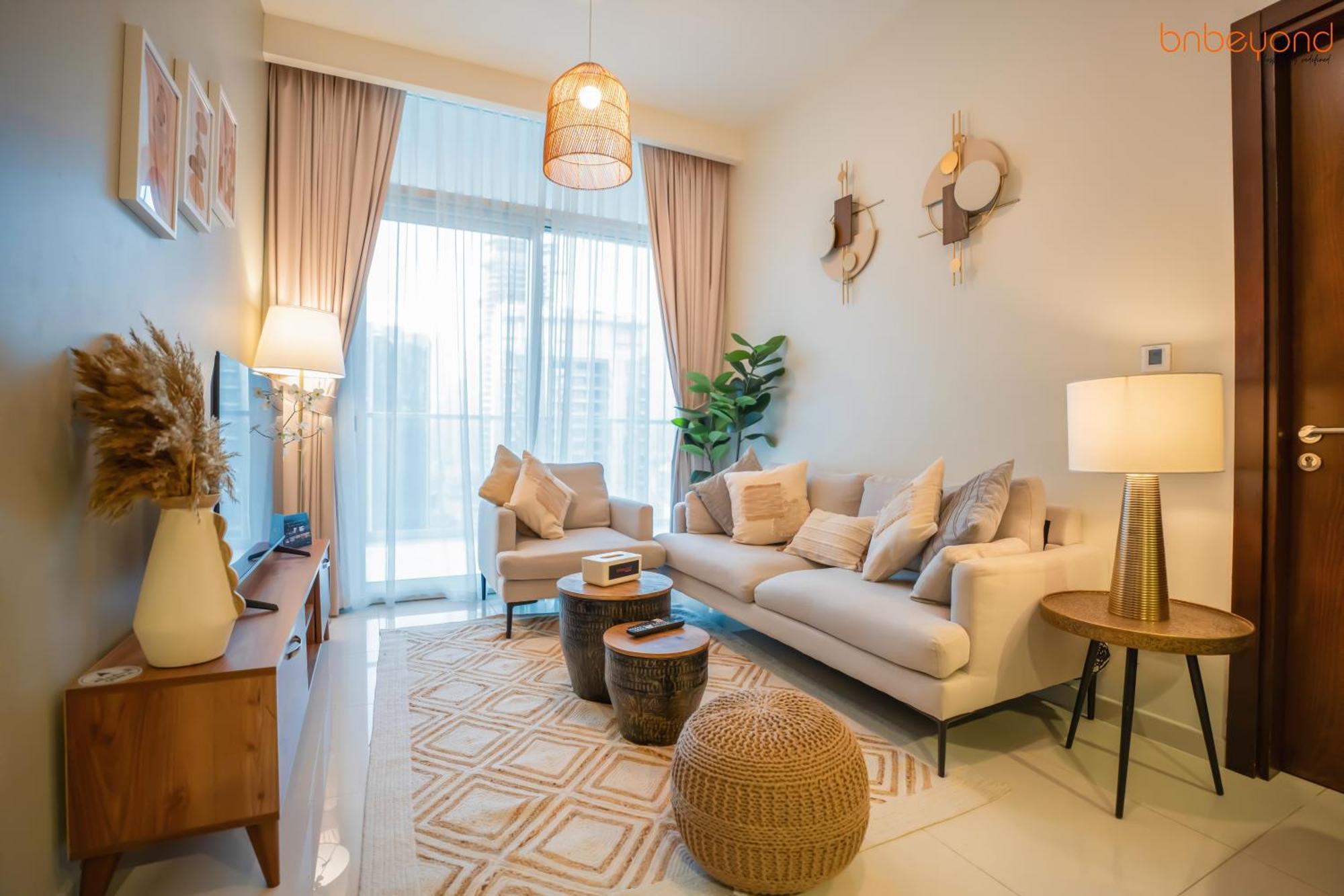 Daire Cozy Retreat With Burj Views By Bnbeyond Dubai