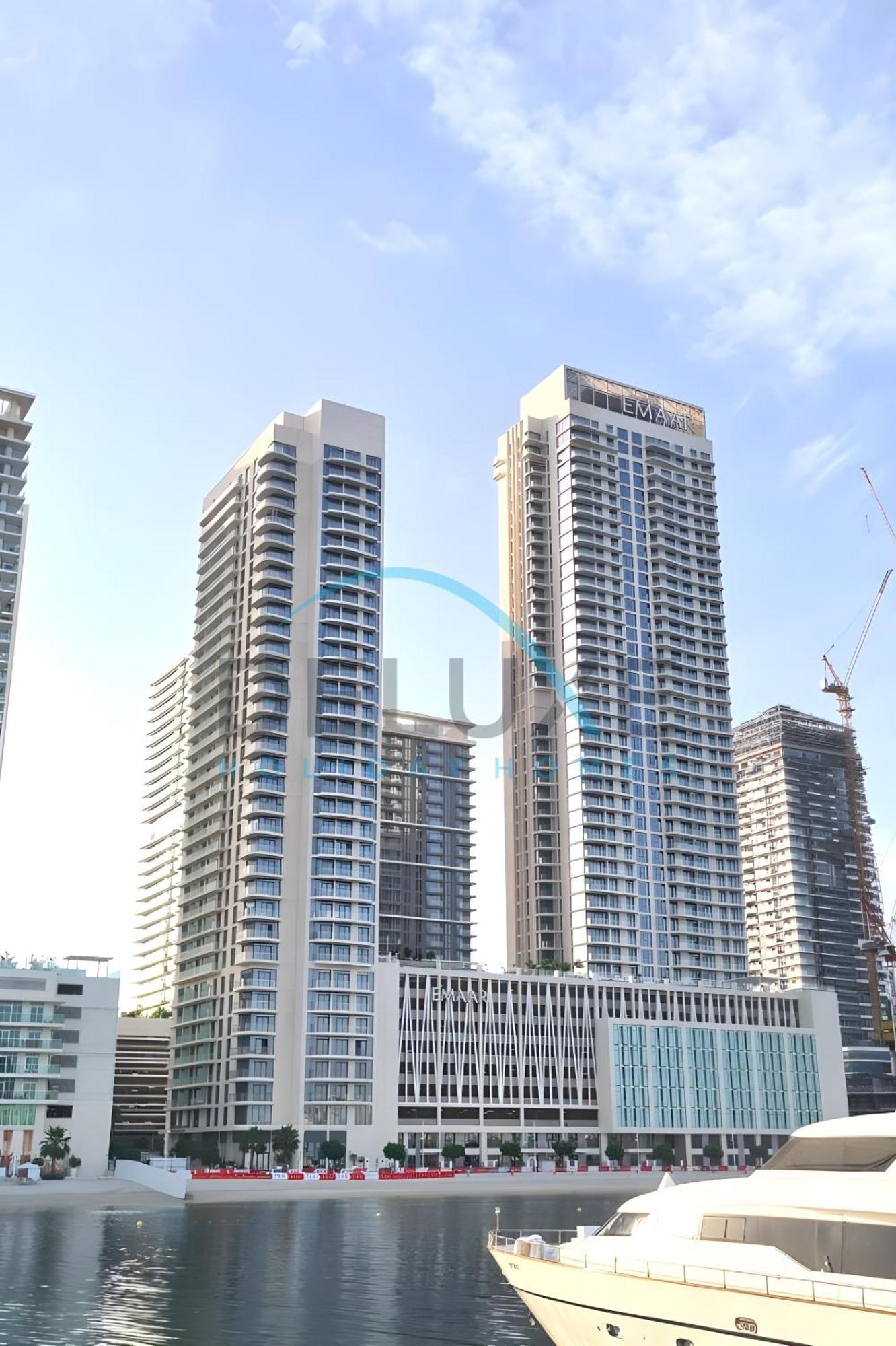 Harbour & Sea Views 1 Bedroom Near Key Landmarks, Marina Vista T1, Emaar Beachfront By Deluxe Homes Apartment *