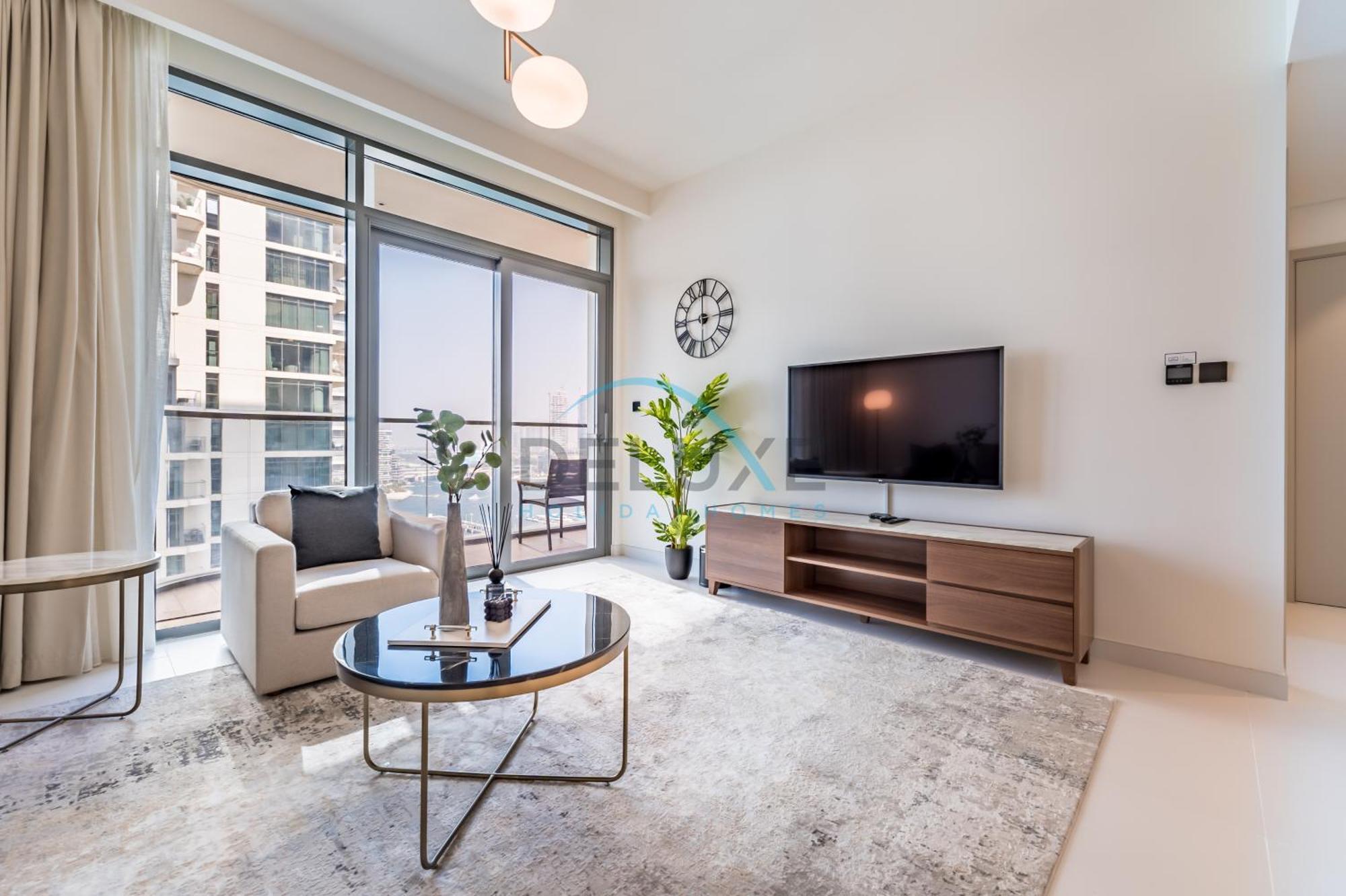 Apartment Harbour & Sea Views 1 Bedroom Near Key Landmarks, Marina Vista T1, Emaar Beachfront By Deluxe Homes Dubai