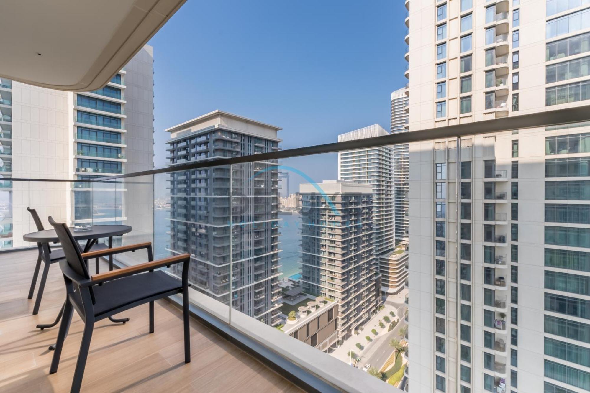 Harbour & Sea Views 1 Bedroom Near Key Landmarks, Marina Vista T1, Emaar Beachfront By Deluxe Homes
