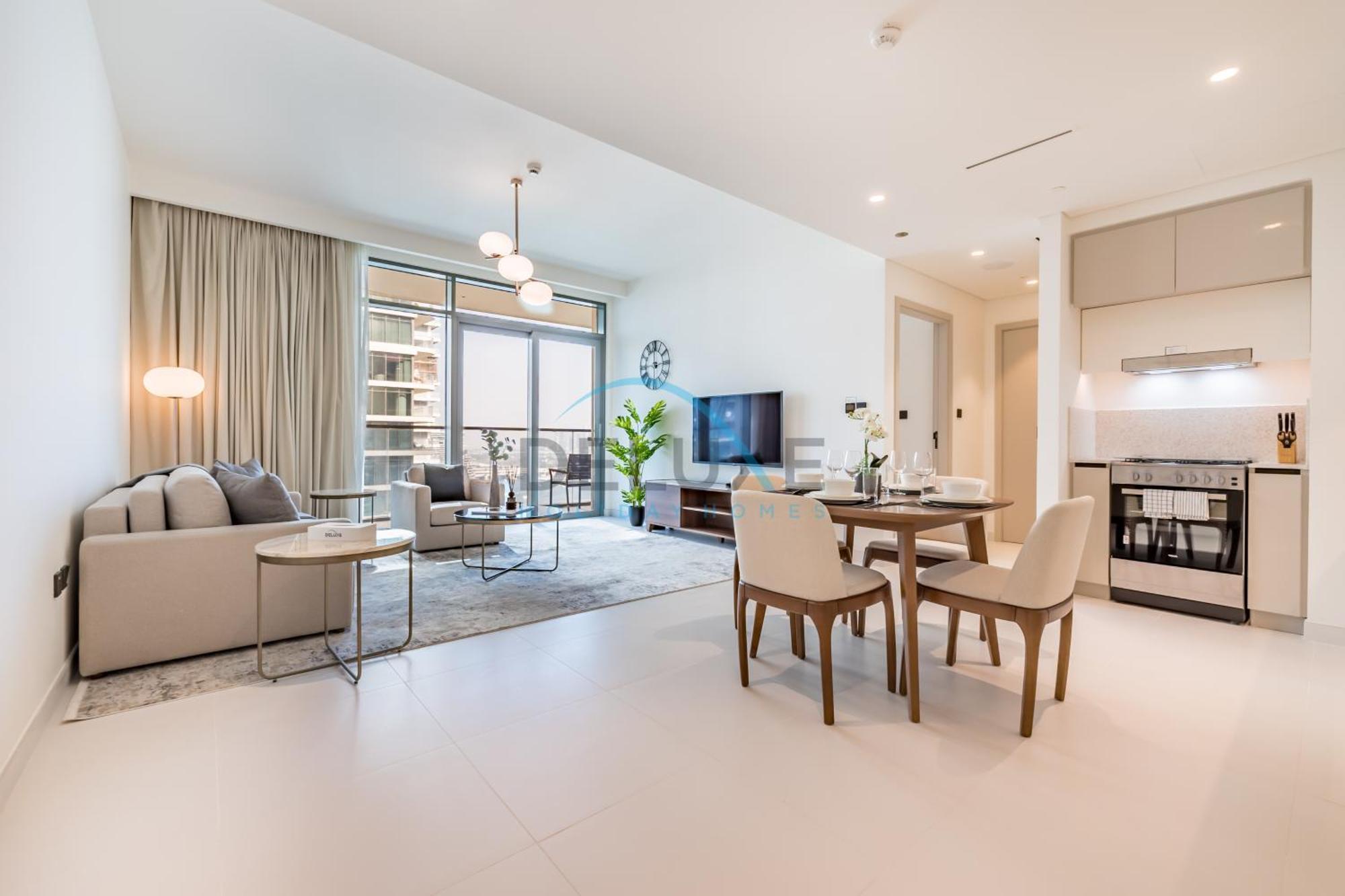 Apartment Harbour & Sea Views 1 Bedroom Near Key Landmarks, Marina Vista T1, Emaar Beachfront By Deluxe Homes *