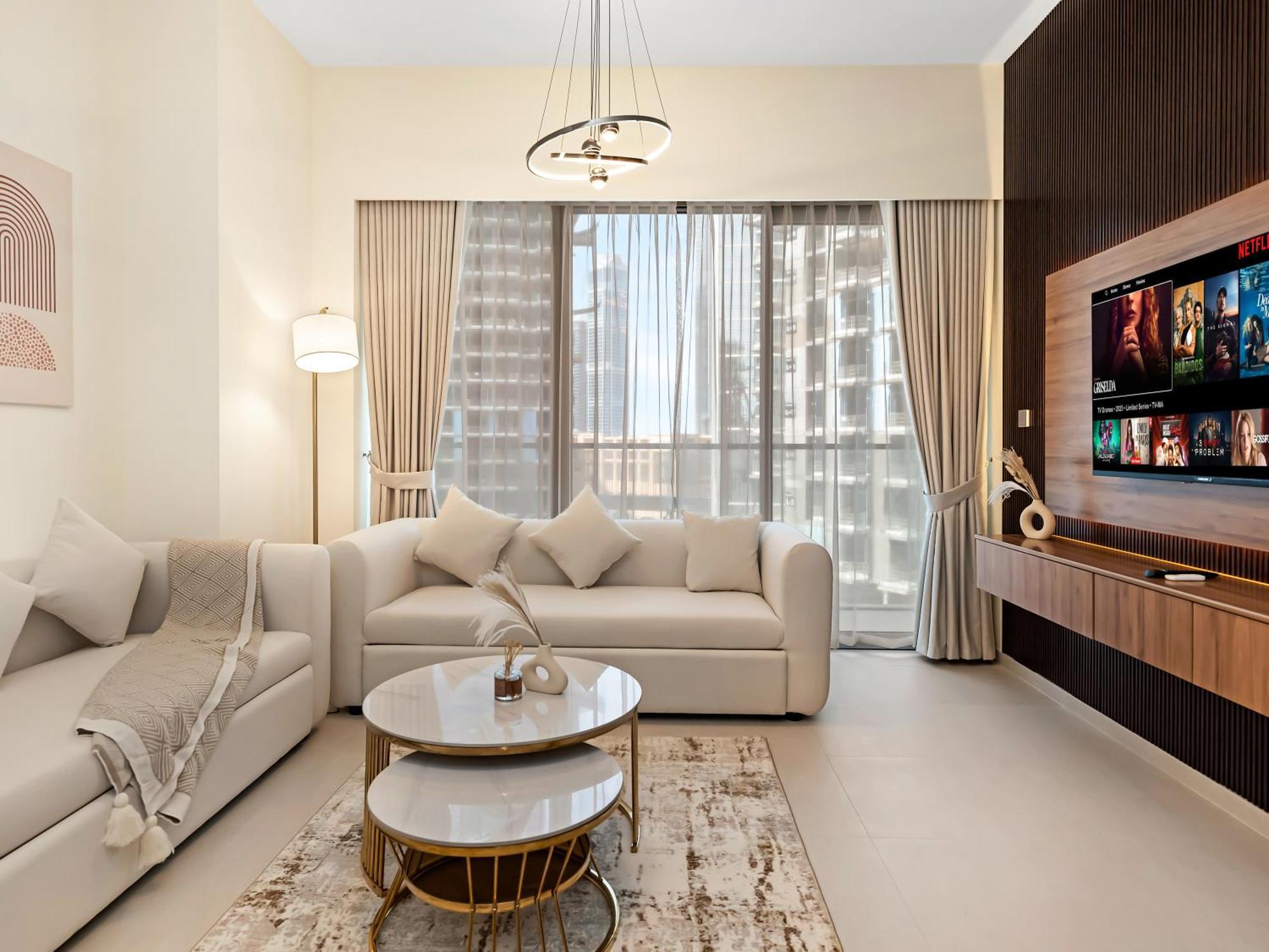 Elegant 1br I 1min Walk To Burj Khalifa & Fountain *