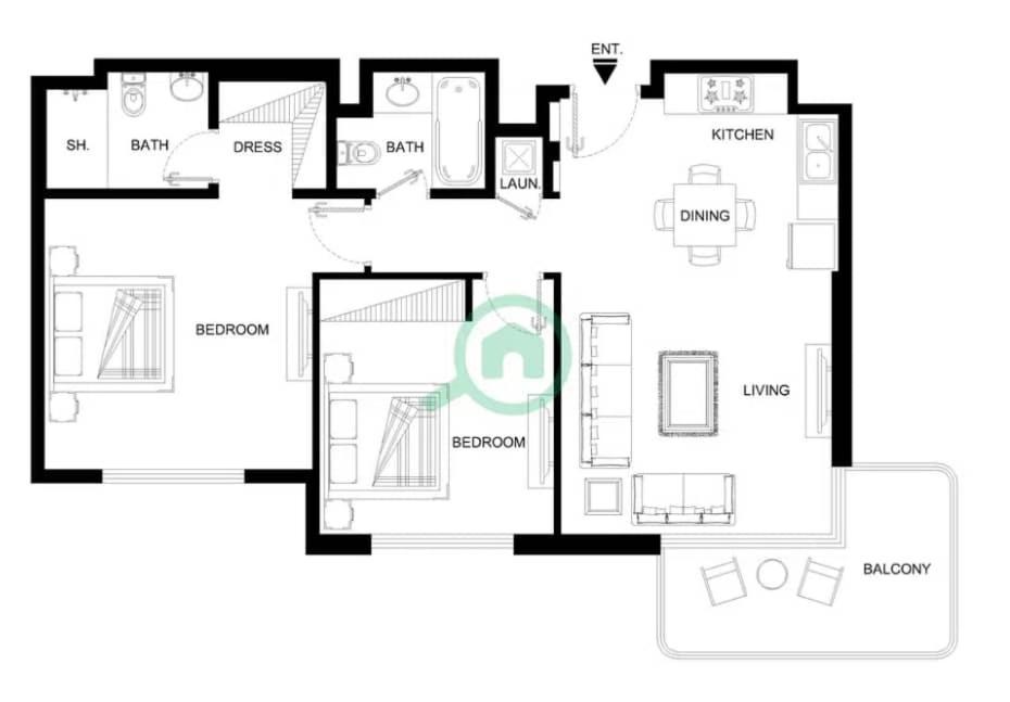 Magnificent 2br In The Brand New The Diplomat Dubai