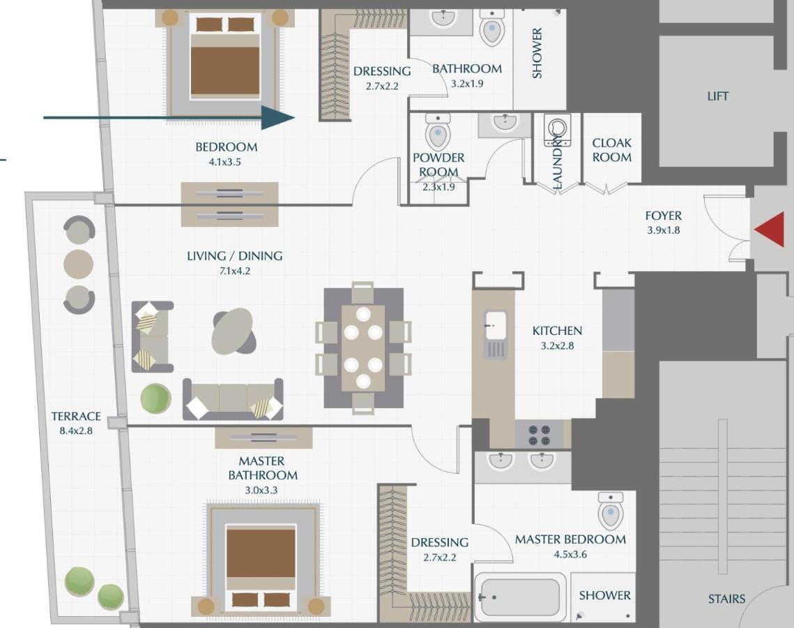 Daire Ultimate / 3 Beds / Gorgeous Frame And Park View / 250m From Metro / 1 Stop From World Trade Center Dubai