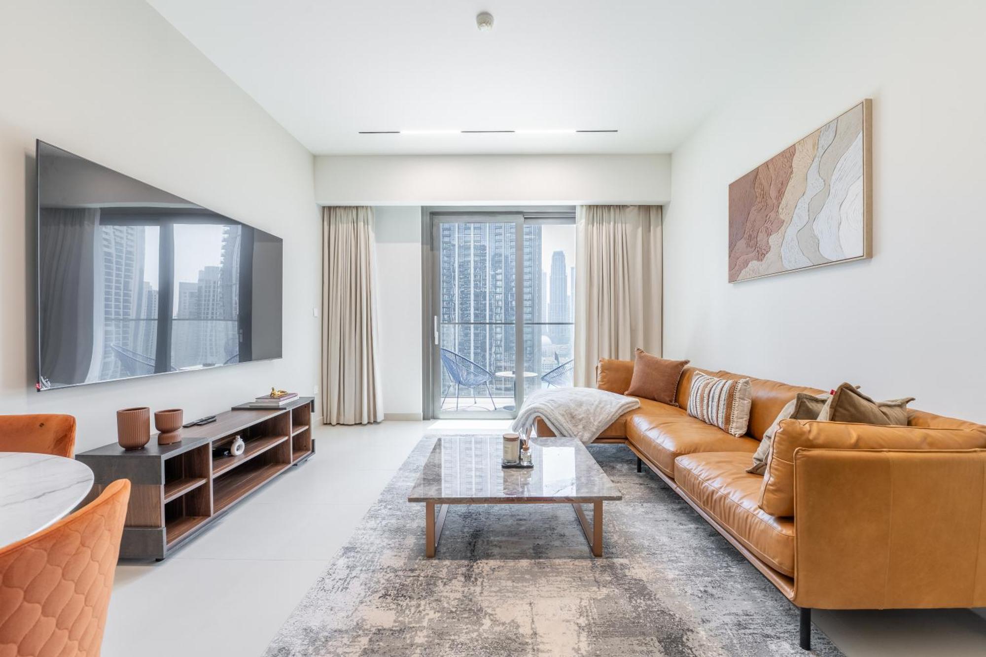 Daire Stylish 3br Maid's In Burj Crown With Burj Khalifa View Dubai