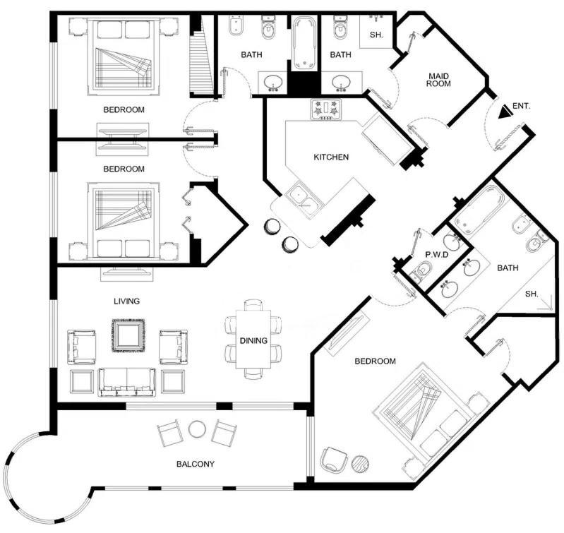 Apartment Lux - The Shoreline Penthouse